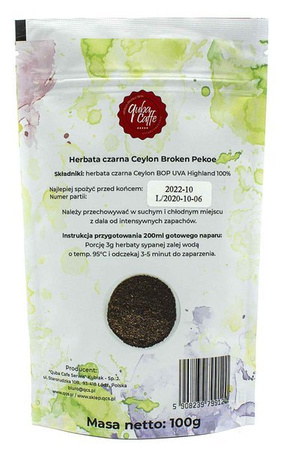 Herbata liściasta czarna Ceylon Broken Pekoe 100g Quba Caffe