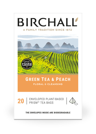 BIRCHALL Herbata zielona Green Tea & Peach 20 piramidek