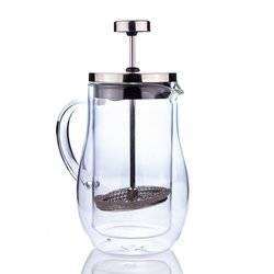 Zaparzacz French Press do kawy i herbaty, szklany 400 ml z podwójną ścianką 