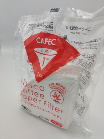CAFEC Filtr papierowy stożkowy, Abaca, biały, cup1, 100 szt.