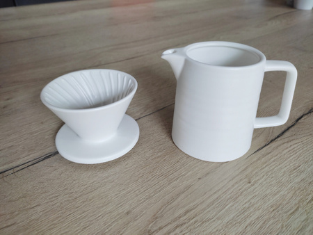 Drip ceramiczny prosty z dzbankiem 500ml biały