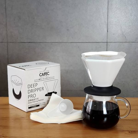 Filtr papierowy CAFEC, stożkowy, DEEP 45, biały, 3-7 cups, 100szt.