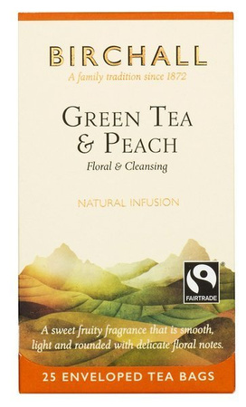 BIRCHALL Herbata zielona Green Tea & Peach 25 kopert