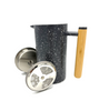 French Press 1000 ml szary z drewnianą rączka