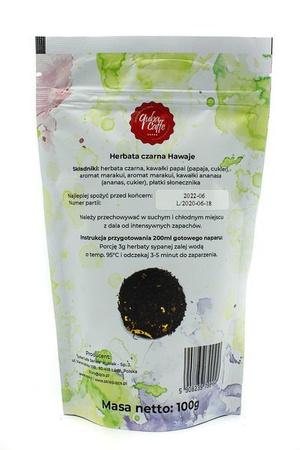 Herbata liściasta czarna z dodatkami Hawaje 100g Quba Caffe