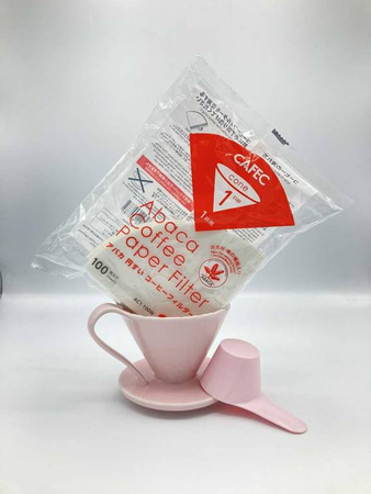 Drip ceramiczny stożkowy Arita FLOWER DRIPPER, kolor różowy, rozmiar: cup1