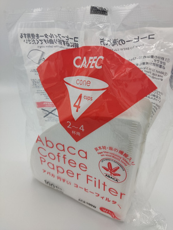 Filtr papierowy stożkowy, Abaca, biały, cup4, 100 szt.