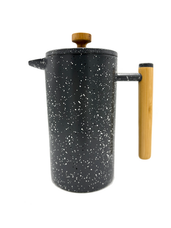 French Press 1000 ml szary z drewnianą rączka