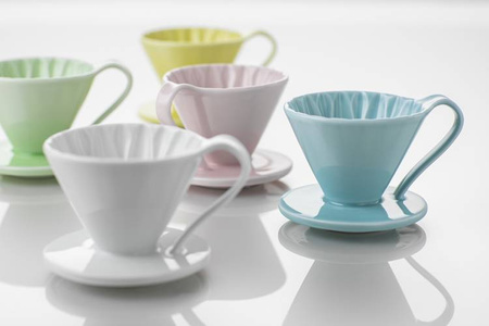 Drip ceramiczny stożkowy Arita FLOWER DRIPPER, kolor żółty, rozmiar: cup1