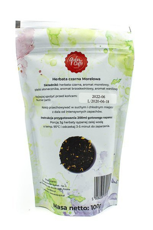 Herbata liściasta czarna z dodatkami Morelowa 100g Quba Caffe