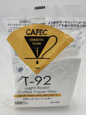 Filtr papierowy CAFEC, stożkowy, LIGHT Roast, biały, cup1, 100szt.