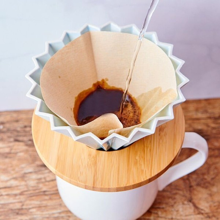 Drip ceramiczny z bambusową podstawą 1-4 filiżanki