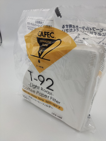Filtr papierowy CAFEC, stożkowy, LIGHT Roast, biały, cup4, 100szt.