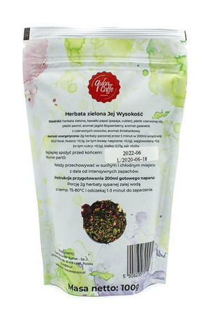 Herbata liściasta zielona z dodatkami Jej Wysokość 100g Quba Caffe