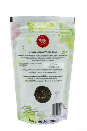 Herbata liściasta zielona z dodatkami Wielki Błękit 100g Quba Caffe