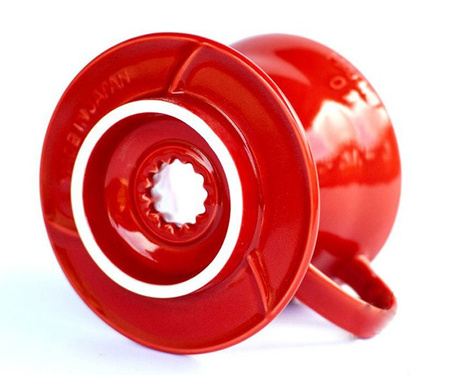 Hario drip plastikowy V60-02 Czerwony zaparzacz do kawy