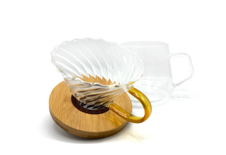 Zaparzacz do kawy 600ml szklany z dripem + serwer - zestaw