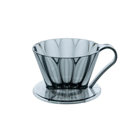 Cafec Flower Oval Dripper 101 Clear Black cup 1-2