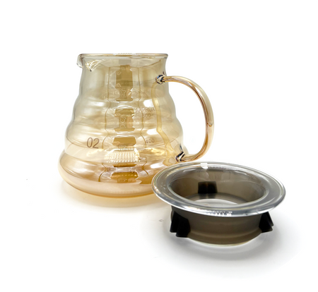 Zaparzacz do kawy 600ml szklany bursztynowy switch dripper + serwer - zestaw