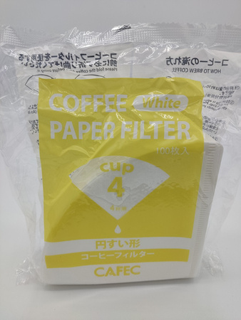CAFEC Filtry papierowe do kawy tradycyjne białe cup4 100 sztuk