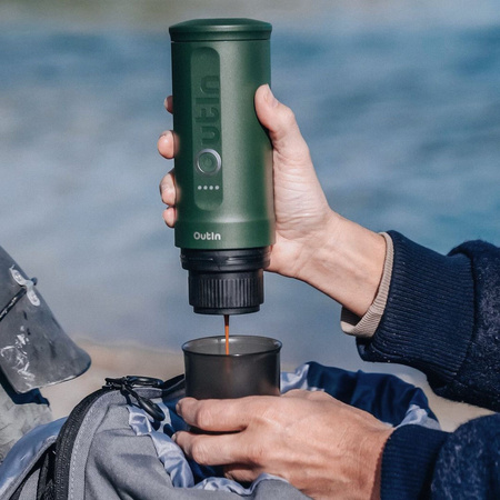 Przenośny Ekspres do Espresso Outin Nano Forest Green – Bezprzewodowy, 20 Bar do Kawy Mielonej i Kapsułek
