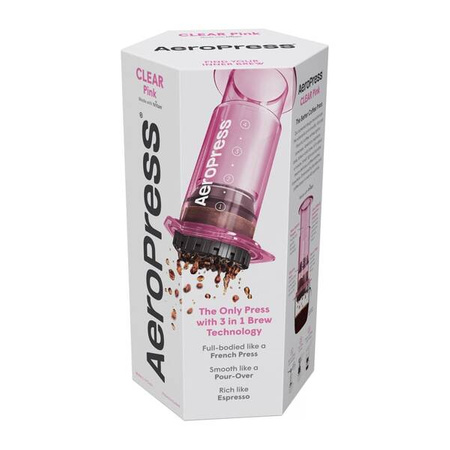AeroPress Clear Pink - Zaparzacz do kawy różowy 250ml