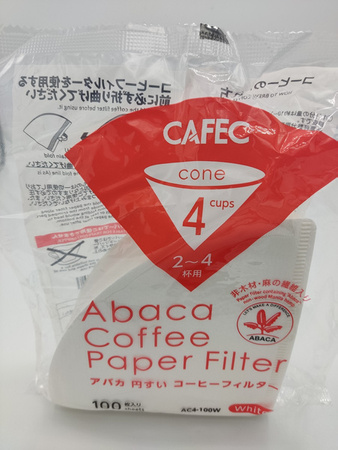 Filtr papierowy stożkowy, Abaca, biały, cup4, 100 szt.