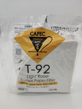 Filtr papierowy CAFEC, stożkowy, LIGHT Roast, biały, cup4, 100szt.