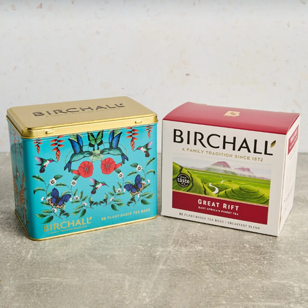 Herbata czarna Birchall Great Rift 80 torebek + puszka Africa Tea Caddy