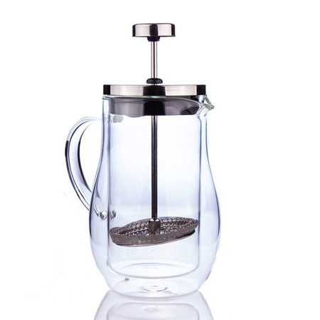 Zaparzacz French Press do kawy i herbaty, szklany 400 ml z podwójną ścianką 