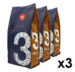 3x 1 kg Kawa ziarnista No. 3 z rzemieślniczej palarni Quba Caffe