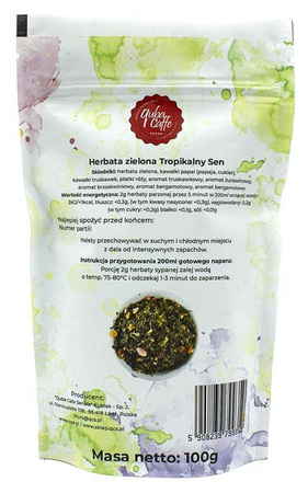 Herbata liściasta zielona z dodatkami Tropikalny Sen 100g Quba Caffe