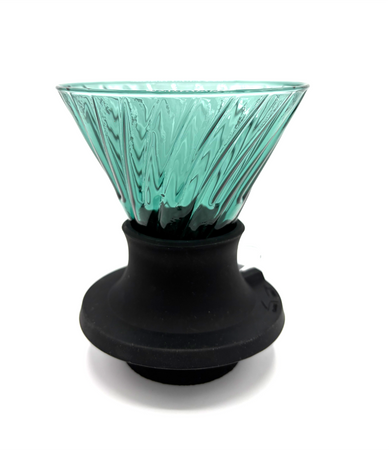 Zaparzacz do kawy 600ml szklany zielony switch dripper + serwer - zestaw