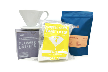 Zestaw Kawa ziarnista speciality Taferi Kela + Drip Cafec cup4 + filtry