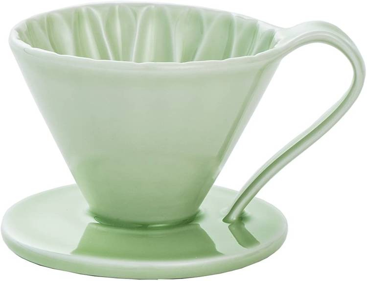 Zestaw zaparzacz, Drip ceramiczny ARITA Flower Dripper cup4 zielony
