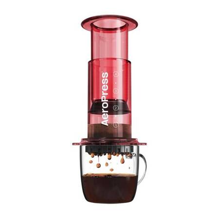 AeroPress Clear Red - Zaparzacz do kawy czerwony 250ml